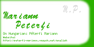 mariann peterfi business card